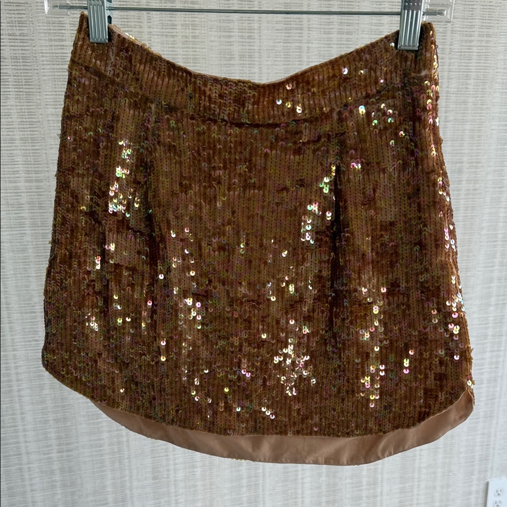 Karina Grimaldi Bronze Sequin Mini Skirt